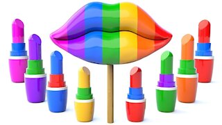 Learn Colors With Rainbow 3d Lipstick for Kids