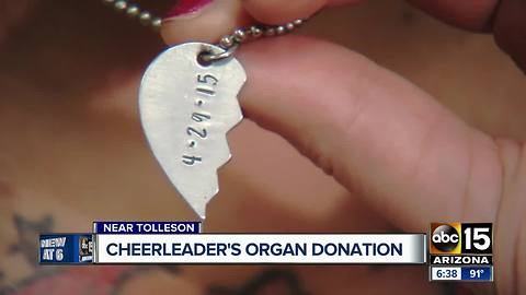 Woman receives organ donation from cheerleader who died in car crash