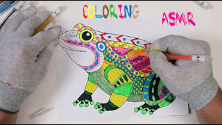 ASMR Coloring Animals - Mandala Frog