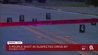 5 people shot in suspected drive-by in Palm Beach County