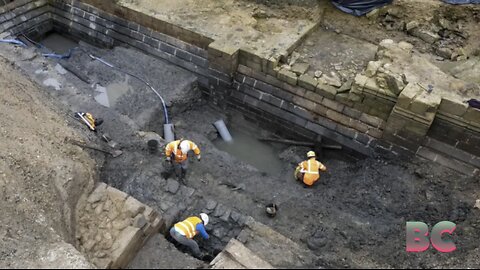 Hotel Excavation Reveals Medieval Castle with Moat and Stones