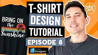 How to Design a TShirt #8 | Bring On The Sunshine Vintage Sunset Shirt using Affinity Designer