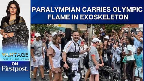 Watch: Paralympian Carries Olympic Flame Wearing a Robotic Exoskeleton | Vantage with Palki Sharma