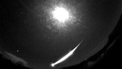 A bright meteor swept across the horizon