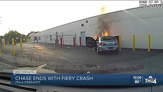 Chase ends with fiery crash near 7th and Fiebrantz