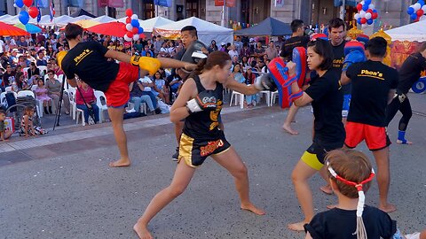 Muay Thai Training Exhibition at Songkran Festival New Year in Perth Australia