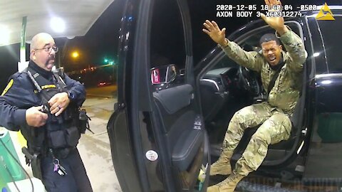 WATCH!! Bodycam Footage Officers Drawing Guns And Spraying Army Lieutenant