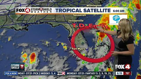 Tropical Depression Emily: 5am Tuesday update