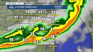 Showers and storms moving in Monday evening