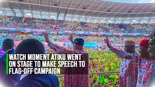 Watch moment ATIKU went on stage to flag-off 2023 campaign