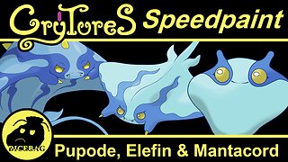 Cryture Speedpaint - Pupode, Elefin, Mantacord - Pokemon-Inspired TTRPG