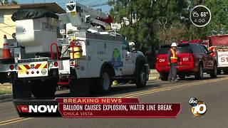 Balloon causes explosion, water line break