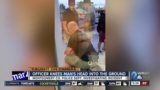 Caught on Camera: Officer knee's man's head into the ground
