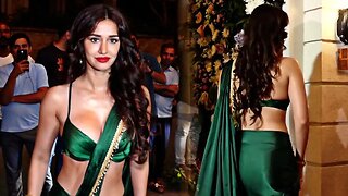 Disha Patani Looking Gorgeous in Green Glassy Saree ❤️ At Ekta Kapoor Diwali Party 💃🔥