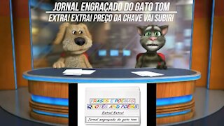 Jornal engraçado do gato tom: Preço da chave vai subir! [Frases e Poemas]