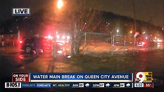 Water main break on Queen City Ave