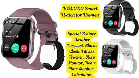 IOWODO Smart Watch for Women - with AI Voice Assistant, SpO2/Heart Rate/Sleep Monitor, 100+ Sports.