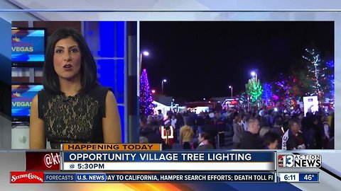 Tree lighting ceremony at Opportunity Village