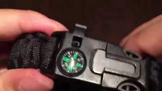 550 Paracord Outdoor Survival Bracelet with Whistle, Compass, and Fire Starter