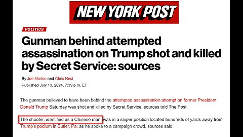 Web Archive before they readjusted the article: NYP - Trump shooter was a ´Chinese´