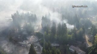Drone video of Washington neighborhood fire