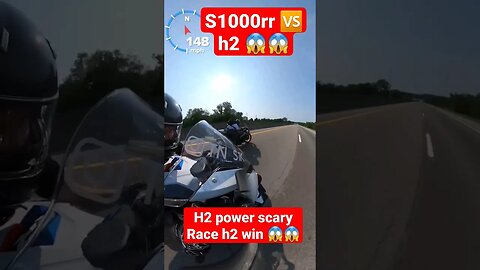 s1000rr 🆚 H2 scary power win the Race 😱😱 #2020s1000rr