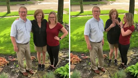 Dad totally caught off guard for pregnancy announcement