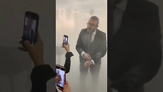 Polish lawmaker Grzegorz Braun extinguishes Hanukkah candle in parliament.