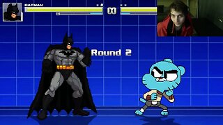 Batman VS Gumball From The Amazing World Of Gumball Series In An Epic Battle In The MUGEN Video Game