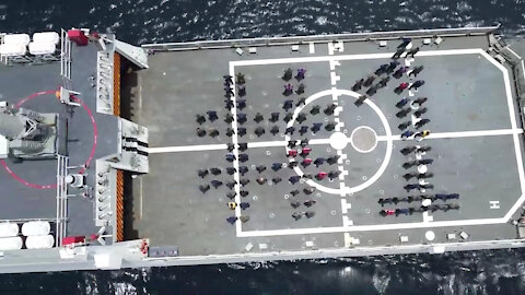 B-Roll USCGC Stone (WMSL 758) underway honoring Elmer Stone