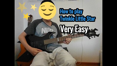 How to play twinkle little star on guitar very easy with tabs acoustic or electric. Only one string!