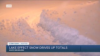 Lake effect snow drives up totals on lakeshore