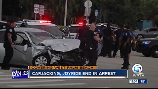 2 juveniles steal car at knifepoint in West Palm Beach, police chase ends in crash