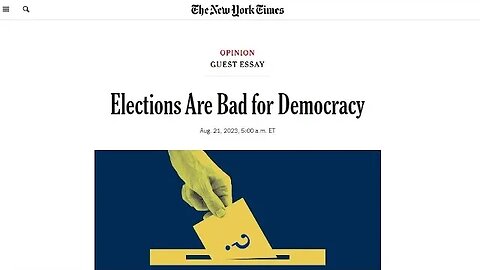 Elections Are Bad For Democracy
