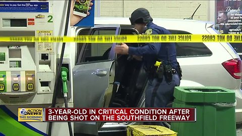 3-year-old in critical condition after being shot on Southfield Freeway