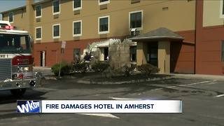 Fire damages hotel in Amherst