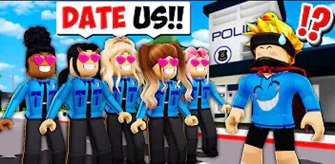 5 GIRL COPS Tried to DATE ME in Roblox BROOKHAVEN RP