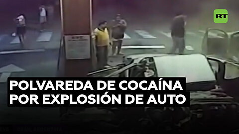 Explosión de un automóvil deja al menos un herido y una polvareda de cocaína en el aire