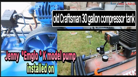 Jenny (Emglo) k model air compressor pump installed on old Craftsman 30-gallon tank👌👌