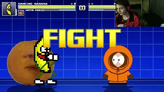 Fruit Characters (Annoying Orange And Dancing Banana) VS Kenny In An Epic Battle In MUGEN Video Game