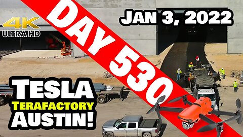 Tesla Gigafactory Austin 4K Day 530 - 1/3/22 - Tesla Terafactory Texas - ROADS INSIDE GIGA TEXAS?
