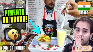 Essa RECEITA INDIANA É PURA PIMENTA! Reagindo a COMIDAS DE RUA INDIANAS | Veja Aqui Reacts