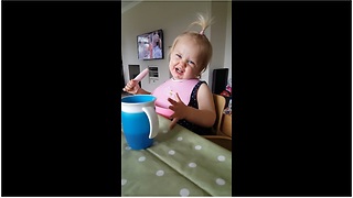 Toddler tries ice cream, gets instant brain freeze