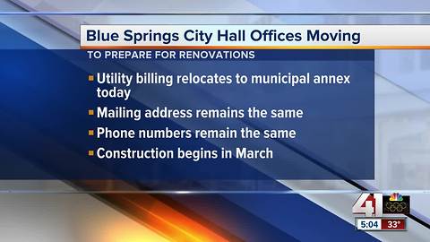 Blue Springs temporarily relocating services ahead of city hall renovation