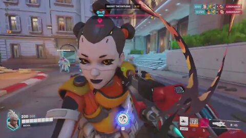 Overwatch 2 Ranked Gameplay Sojourn Kiriko Junker Queen Cassidy Ashe Pharah Soldier Bastion Comp