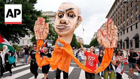 Protesters gather outside White House as Netanyahu meets with Biden, Kamala Harris