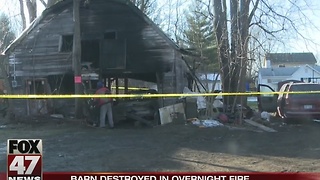 Pole barn destroyed early Sunday in Lansing