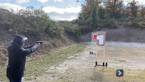 Shooting a .22 beretta at the range