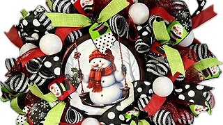 Snowman Deco Mesh Wreath |Hard Working Mom |How to