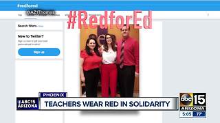 Valley teachers wear red for solidarity as demand for higher pay